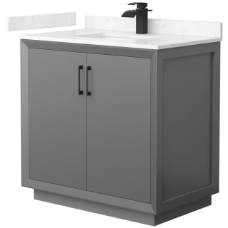 A thumbnail of the Wyndham Collection WCF414136S-VCA-UNSMXX Dark Gray / Carrara Cultured Marble Top / Matte Black Hardware