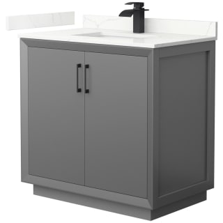 A thumbnail of the Wyndham Collection WCF414136S-QTZ-UNSMXX Dark Gray / Giotto Quartz Top / Matte Black Hardware