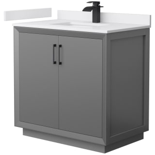 A thumbnail of the Wyndham Collection WCF414136S-VCA-UNSMXX Dark Gray / White Cultured Marble Top / Matte Black Hardware