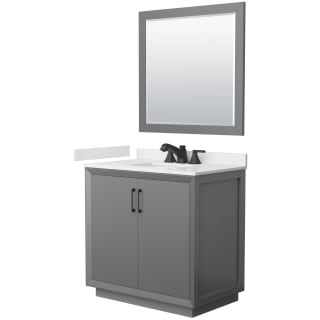 A thumbnail of the Wyndham Collection WCF414136S-QTZ-US3M34 Dark Gray / White Quartz Top / Matte Black Hardware