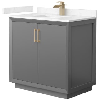 A thumbnail of the Wyndham Collection WCF414136S-VCA-UNSMXX Dark Gray / Carrara Cultured Marble Top / Satin Bronze Hardware