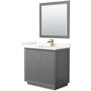 A thumbnail of the Wyndham Collection WCF414136S-QTZ-UNSM34 Dark Gray / Giotto Quartz Top / Satin Bronze Hardware