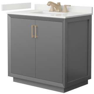 A thumbnail of the Wyndham Collection WCF414136S-QTZ-US3MXX Dark Gray / White Quartz Top / Satin Bronze Hardware