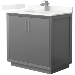 A thumbnail of the Wyndham Collection WCF414136S-QTZ-UNSMXX Dark Gray / Giotto Quartz Top / Brushed Nickel Hardware