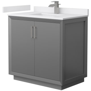 A thumbnail of the Wyndham Collection WCF414136S-VCA-UNSMXX Dark Gray / White Cultured Marble Top / Brushed Nickel Hardware