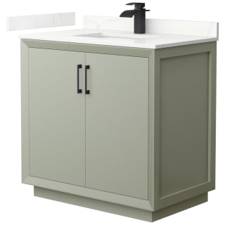 A thumbnail of the Wyndham Collection WCF414136S-QTZ-UNSMXX Light Green / Giotto Quartz Top / Matte Black Hardware