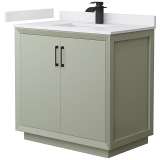 A thumbnail of the Wyndham Collection WCF414136S-VCA-UNSMXX Light Green / White Cultured Marble Top / Matte Black Hardware