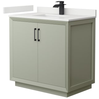 A thumbnail of the Wyndham Collection WCF414136S-QTZ-UNSMXX Light Green / White Quartz Top / Matte Black Hardware