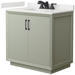 A thumbnail of the Wyndham Collection WCF414136S-QTZ-US3MXX Light Green / White Quartz Top / Matte Black Hardware