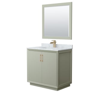 A thumbnail of the Wyndham Collection WCF414136S-NAT-UNSM34 Light Green / Satin Bronze Hardware