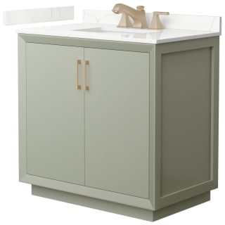 A thumbnail of the Wyndham Collection WCF414136S-QTZ-US3MXX Light Green / Giotto Quartz Top / Satin Bronze Hardware