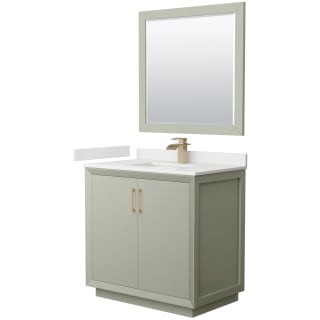 A thumbnail of the Wyndham Collection WCF414136S-QTZ-UNSM34 Light Green / White Quartz Top / Satin Bronze Hardware