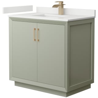 A thumbnail of the Wyndham Collection WCF414136S-QTZ-UNSMXX Light Green / White Quartz Top / Satin Bronze Hardware