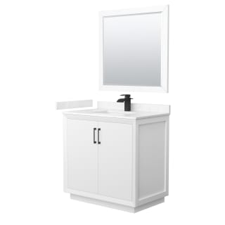 A thumbnail of the Wyndham Collection WCF414136S-VCA-UNSM34 White / Carrara Cultured Marble Top / Matte Black Hardware