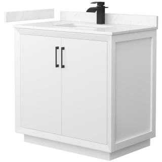 A thumbnail of the Wyndham Collection WCF414136S-VCA-UNSMXX White / Carrara Cultured Marble Top / Matte Black Hardware