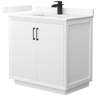 A thumbnail of the Wyndham Collection WCF414136S-QTZ-UNSMXX White / Giotto Quartz Top / Matte Black Hardware