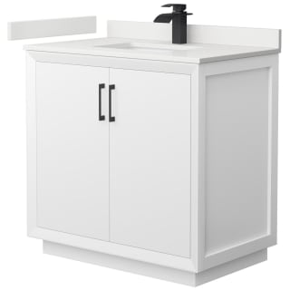 A thumbnail of the Wyndham Collection WCF414136S-QTZ-UNSMXX White / White Quartz Top / Matte Black Hardware