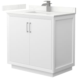 A thumbnail of the Wyndham Collection WCF414136S-QTZ-UNSMXX White / Giotto Quartz Top / Brushed Nickel Hardware