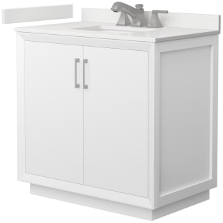 A thumbnail of the Wyndham Collection WCF414136S-QTZ-US3MXX White / White Quartz Top / Brushed Nickel Hardware