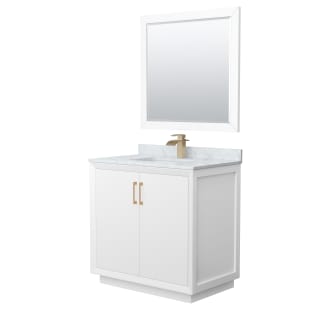 A thumbnail of the Wyndham Collection WCF414136S-NAT-UNSM34 White / Satin Bronze Hardware