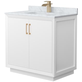 A thumbnail of the Wyndham Collection WCF414136S-NAT-UNSMXX White / Satin Bronze Hardware