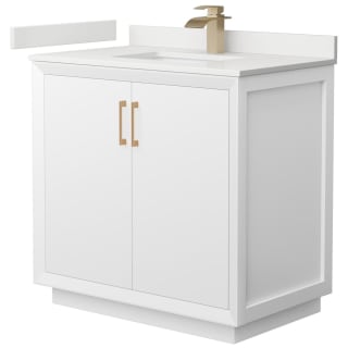 A thumbnail of the Wyndham Collection WCF414136S-QTZ-UNSMXX White / White Quartz Top / Satin Bronze Hardware