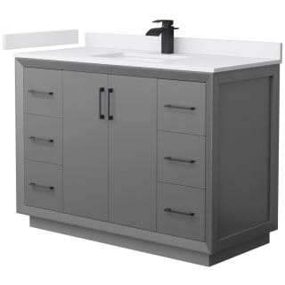 A thumbnail of the Wyndham Collection WCF414148S-VCA-UNSMXX Dark Gray / White Cultured Marble Top / Matte Black Hardware