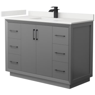 A thumbnail of the Wyndham Collection WCF414148S-QTZ-UNSMXX Dark Gray / White Quartz Top / Matte Black Hardware