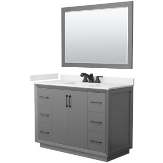 A thumbnail of the Wyndham Collection WCF414148S-QTZ-US3M46 Dark Gray / White Quartz Top / Matte Black Hardware