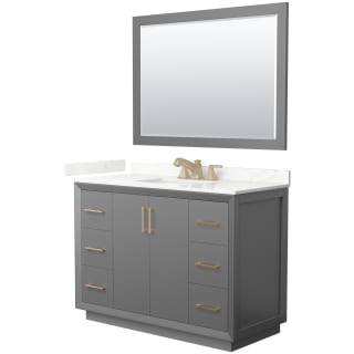 A thumbnail of the Wyndham Collection WCF414148S-QTZ-US3M46 Dark Gray / Giotto Quartz Top / Satin Bronze Hardware