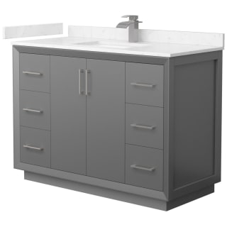A thumbnail of the Wyndham Collection WCF414148S-VCA-UNSMXX Dark Gray / Carrara Cultured Marble Top / Brushed Nickel Hardware