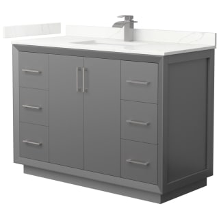 A thumbnail of the Wyndham Collection WCF414148S-QTZ-UNSMXX Dark Gray / Giotto Quartz Top / Brushed Nickel Hardware