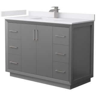 A thumbnail of the Wyndham Collection WCF414148S-VCA-UNSMXX Dark Gray / White Cultured Marble Top / Brushed Nickel Hardware