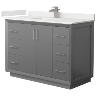 A thumbnail of the Wyndham Collection WCF414148S-QTZ-UNSMXX Dark Gray / White Quartz Top / Brushed Nickel Hardware