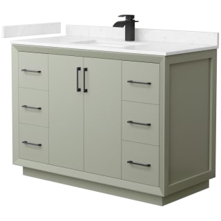 A thumbnail of the Wyndham Collection WCF414148S-VCA-UNSMXX Light Green / Carrara Cultured Marble Top / Matte Black Hardware