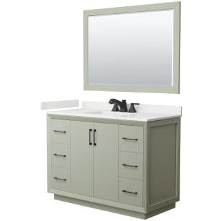 A thumbnail of the Wyndham Collection WCF414148S-QTZ-US3M46 Light Green / White Quartz Top / Matte Black Hardware