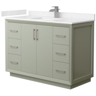 A thumbnail of the Wyndham Collection WCF414148S-VCA-UNSMXX Light Green / Carrara Cultured Marble Top / Brushed Nickel Hardware