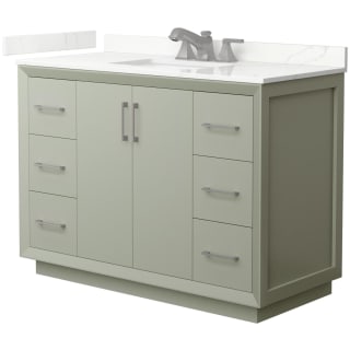A thumbnail of the Wyndham Collection WCF414148S-QTZ-US3MXX Light Green / Giotto Quartz Top / Brushed Nickel Hardware