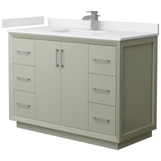 A thumbnail of the Wyndham Collection WCF414148S-VCA-UNSMXX Light Green / White Cultured Marble Top / Brushed Nickel Hardware