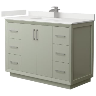 A thumbnail of the Wyndham Collection WCF414148S-QTZ-UNSMXX Light Green / White Quartz Top / Brushed Nickel Hardware
