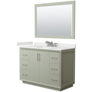 A thumbnail of the Wyndham Collection WCF414148S-QTZ-US3M46 Light Green / White Quartz Top / Brushed Nickel Hardware