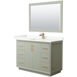 A thumbnail of the Wyndham Collection WCF414148S-QTZ-UNSM46 Light Green / Giotto Quartz Top / Satin Bronze Hardware