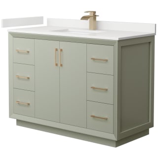 A thumbnail of the Wyndham Collection WCF414148S-QTZ-UNSMXX Light Green / White Quartz Top / Satin Bronze Hardware