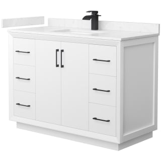 A thumbnail of the Wyndham Collection WCF414148S-VCA-UNSMXX White / Carrara Cultured Marble Top / Matte Black Hardware