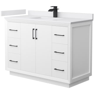 A thumbnail of the Wyndham Collection WCF414148S-VCA-UNSMXX White / White Cultured Marble Top / Matte Black Hardware