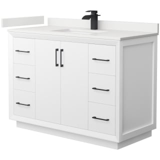 A thumbnail of the Wyndham Collection WCF414148S-QTZ-UNSMXX White / White Quartz Top / Matte Black Hardware