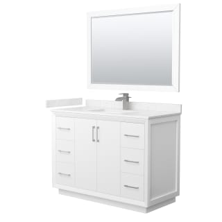 A thumbnail of the Wyndham Collection WCF414148S-VCA-UNSM46 White / Carrara Cultured Marble Top / Brushed Nickel Hardware