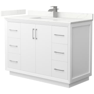 A thumbnail of the Wyndham Collection WCF414148S-QTZ-UNSMXX White / Giotto Quartz Top / Brushed Nickel Hardware
