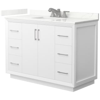 A thumbnail of the Wyndham Collection WCF414148S-QTZ-US3MXX White / Giotto Quartz Top / Brushed Nickel Hardware