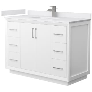 A thumbnail of the Wyndham Collection WCF414148S-VCA-UNSMXX White / White Cultured Marble Top / Brushed Nickel Hardware